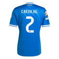adidas Carvajal Men's Real Madrid Third Jersey 25/26 w/ Champions League Patches (Blue/White)
