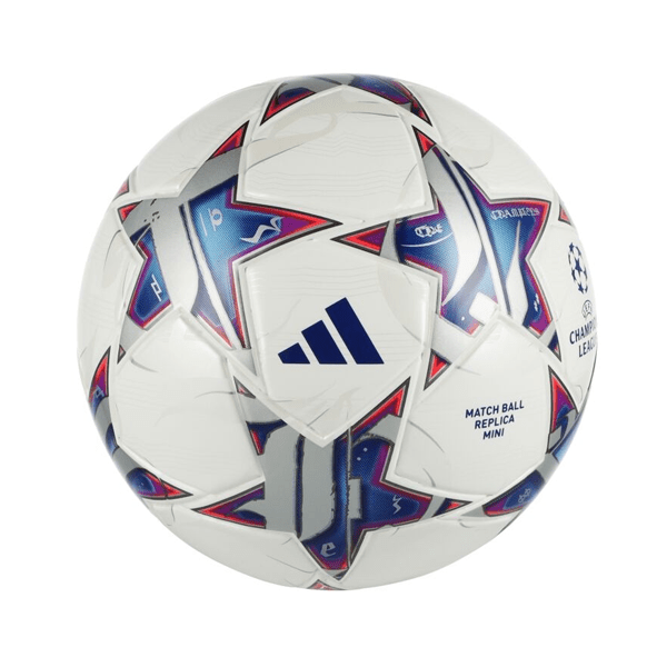 adidas Champions League Mini Ball 23/24 (White/Silver Metallic) | SoccerWearhouse