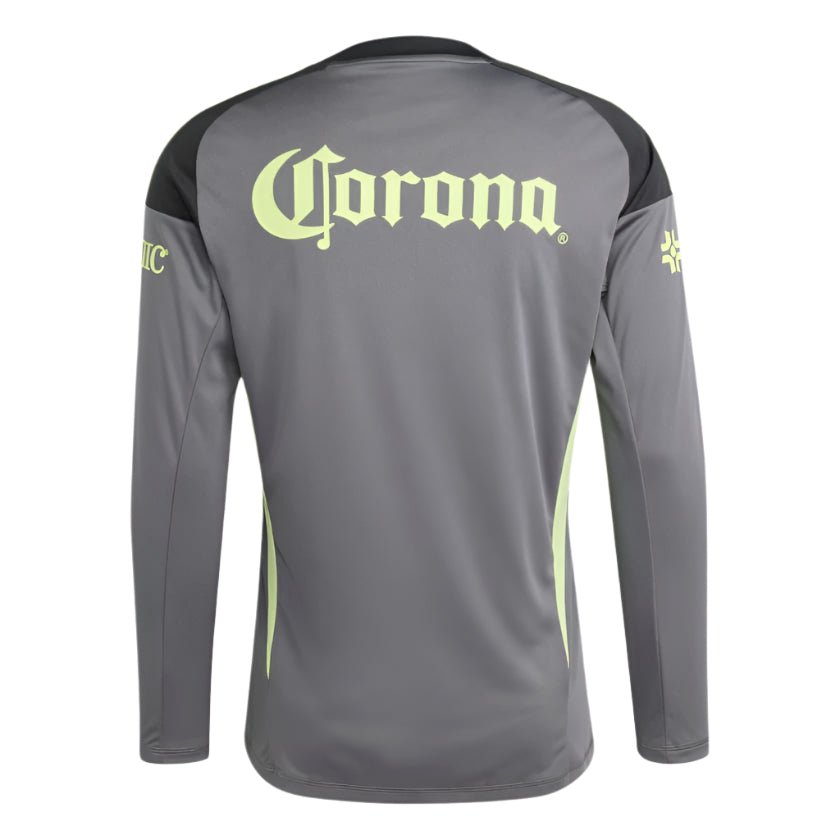 adidas Club América 25/26 Long Sleeve Goalkeeper Jersey (Black/Grey/Lime Green) | SoccerWearhouse