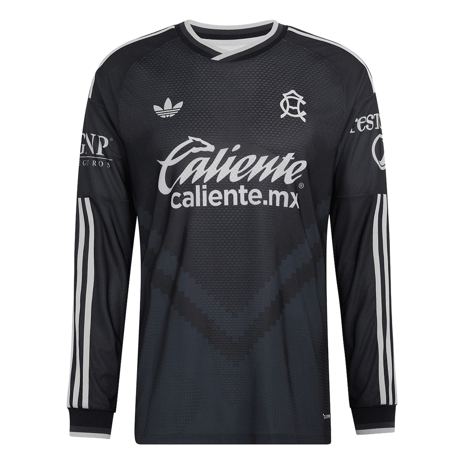 adidas Club America Authentic Long Sleeve Away Jersey 26/27 (Black/Carbon) | SoccerWearhouse