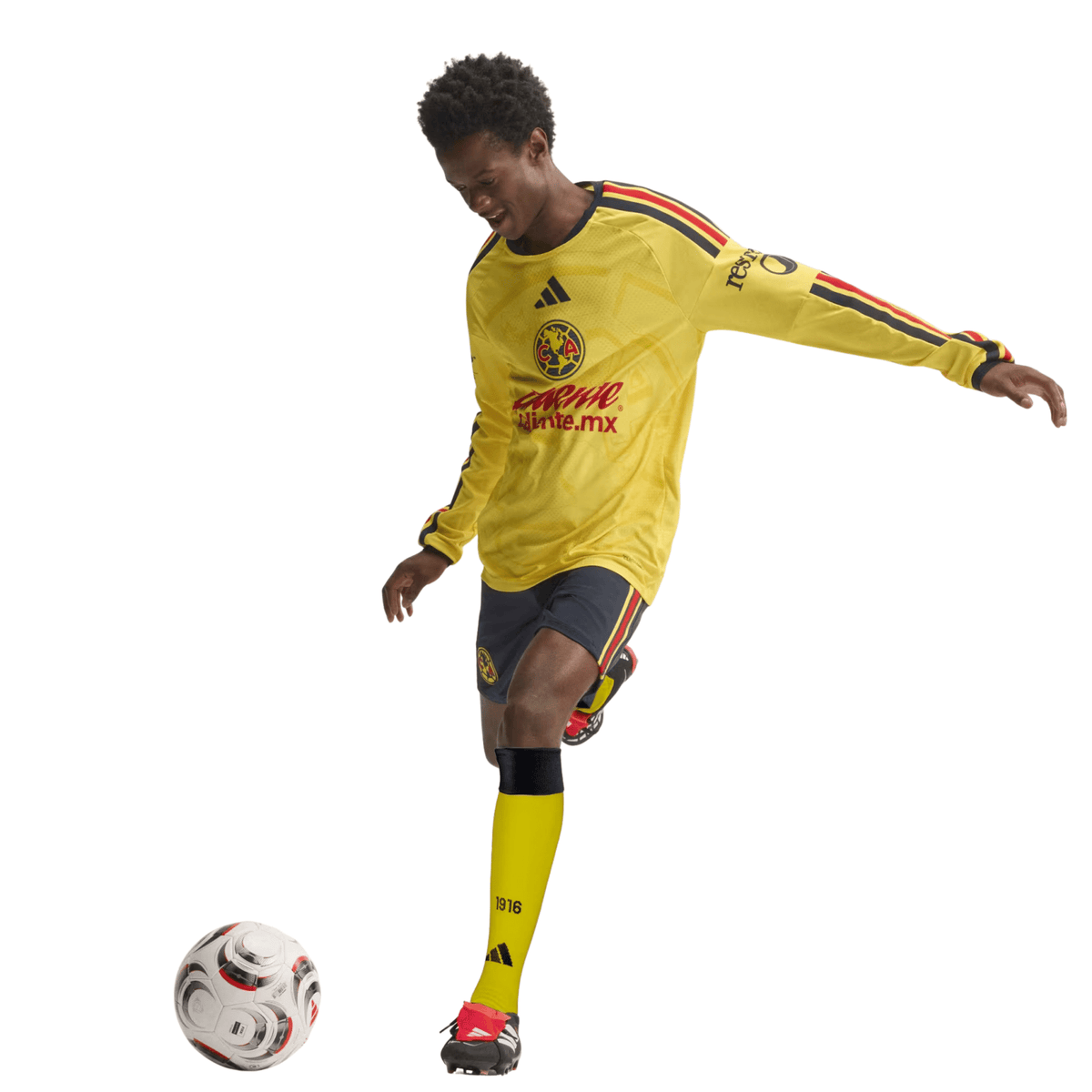 adidas Club América Long Sleeve Authentic Home Jersey 26/27 (Yellow) | SoccerWearhouse