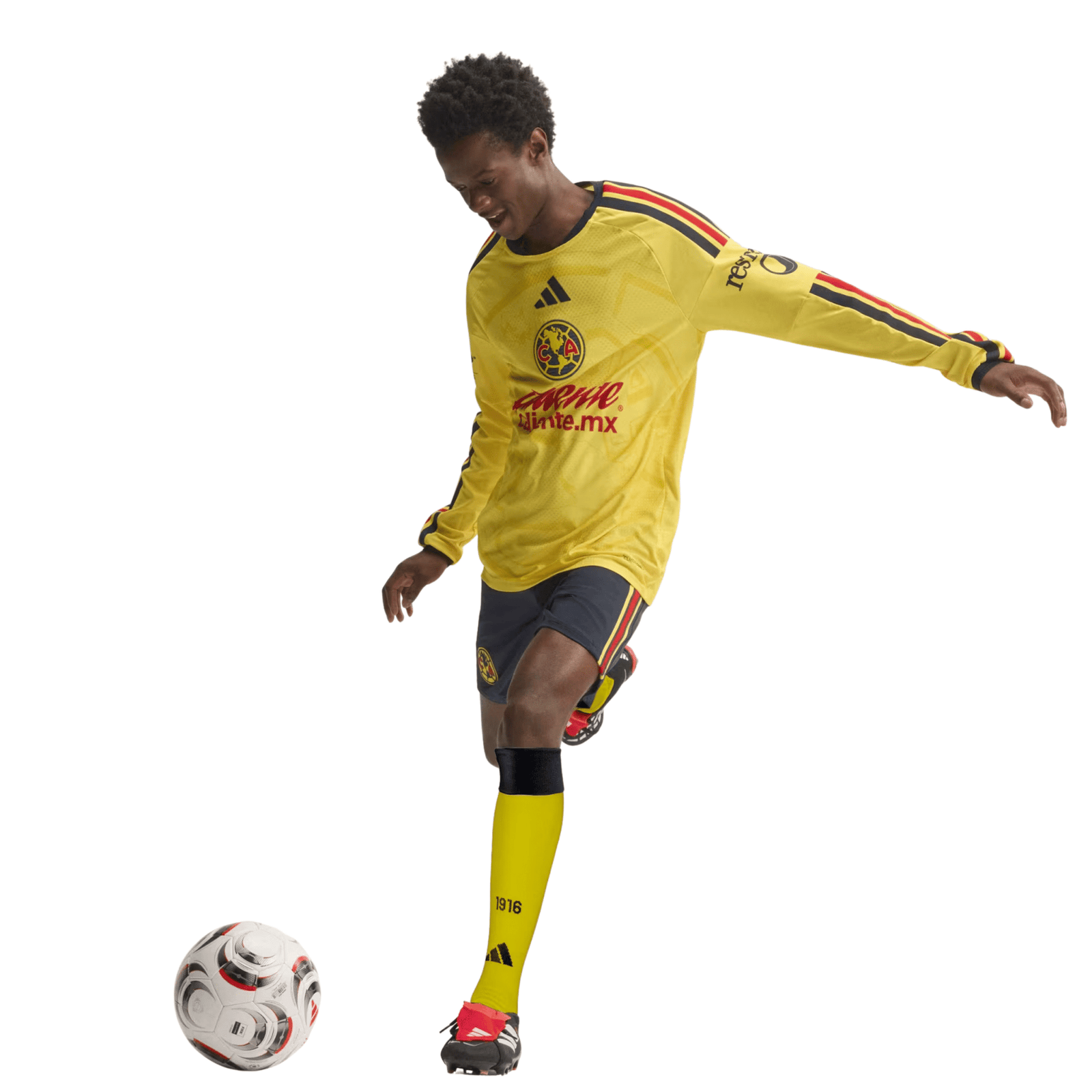 adidas Club América Long Sleeve Authentic Home Jersey 26/27 (Yellow) | SoccerWearhouse