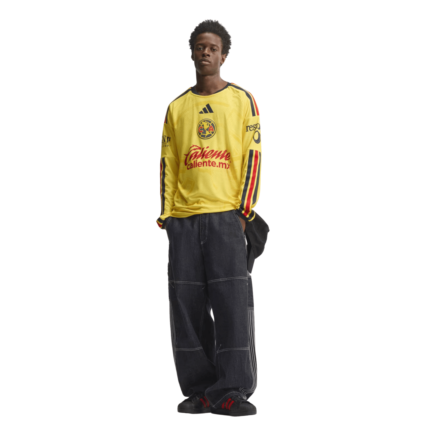 adidas Club América Long Sleeve Authentic Home Jersey 26/27 (Yellow) | SoccerWearhouse