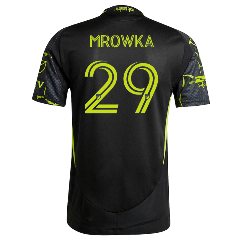 adidas Cole Mrowka Columbus Crew Authentic Away Jersey w/ MLS Patches 25/26 (Black/Yellow) | SoccerWearhouse