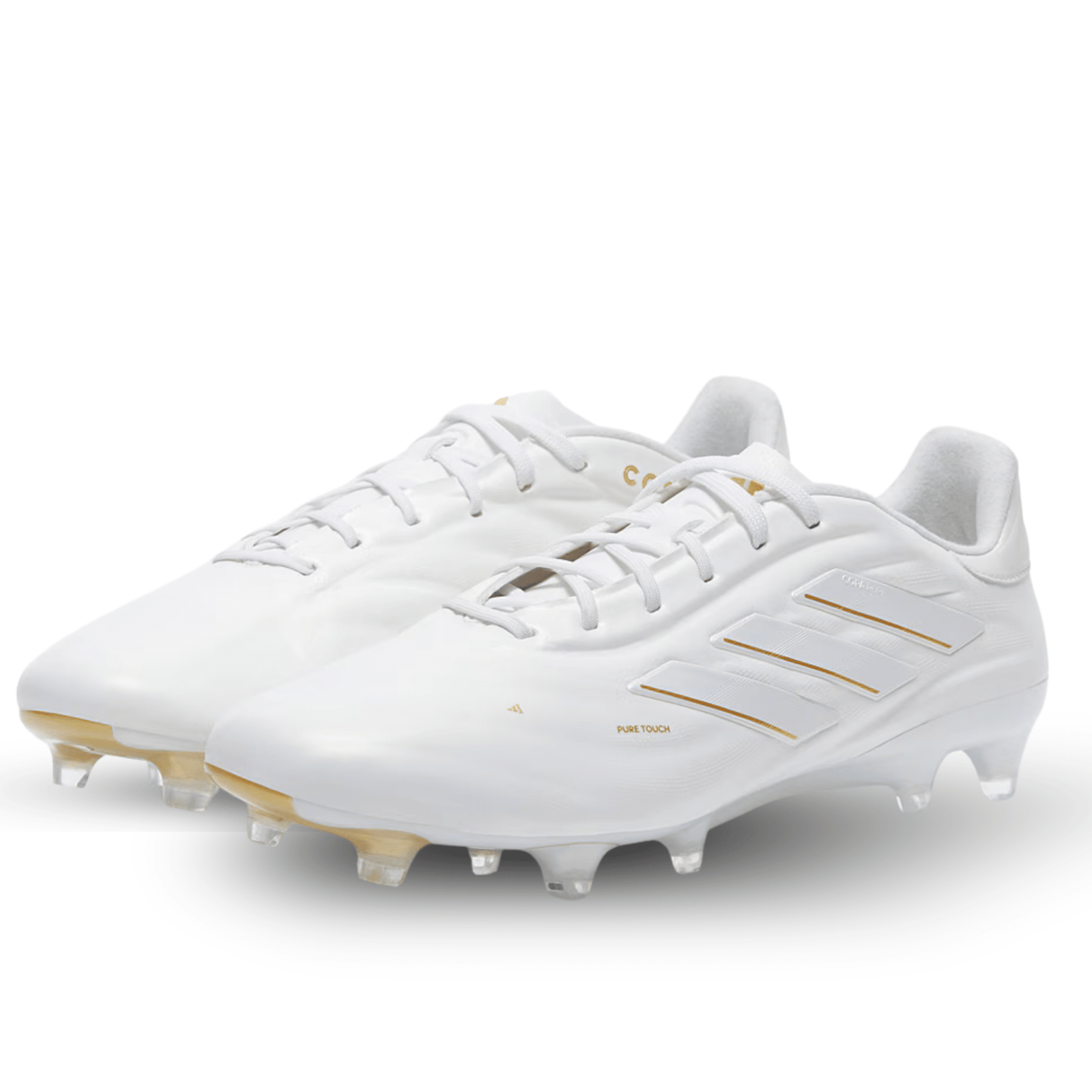 adidas Copa Pure 2 Elite FG Soccer Cleats (White/Metallic Gold) | SoccerWearhouse