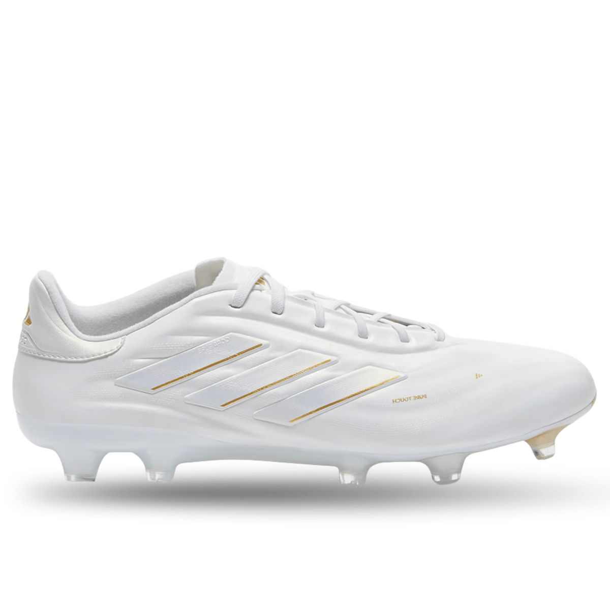 adidas Copa Pure 2 Elite FG Soccer Cleats (White/Metallic Gold) | SoccerWearhouse