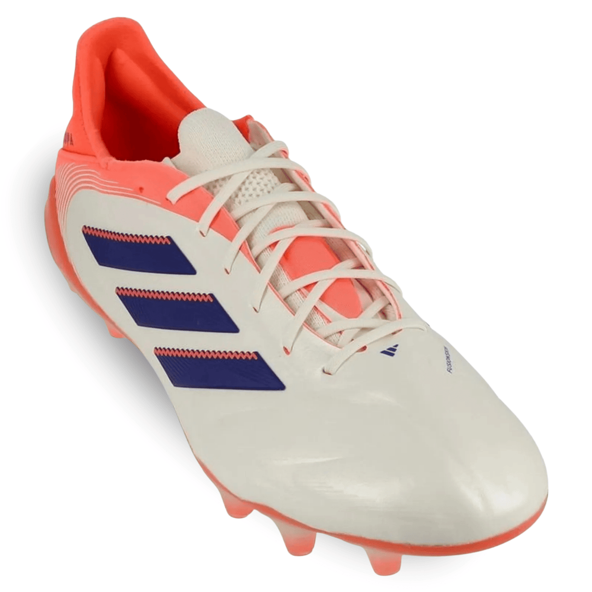 adidas Copa Pure III Elite FG Soccer Cleats (Off White/Lucid Blue/Coral) | SoccerWearhouse