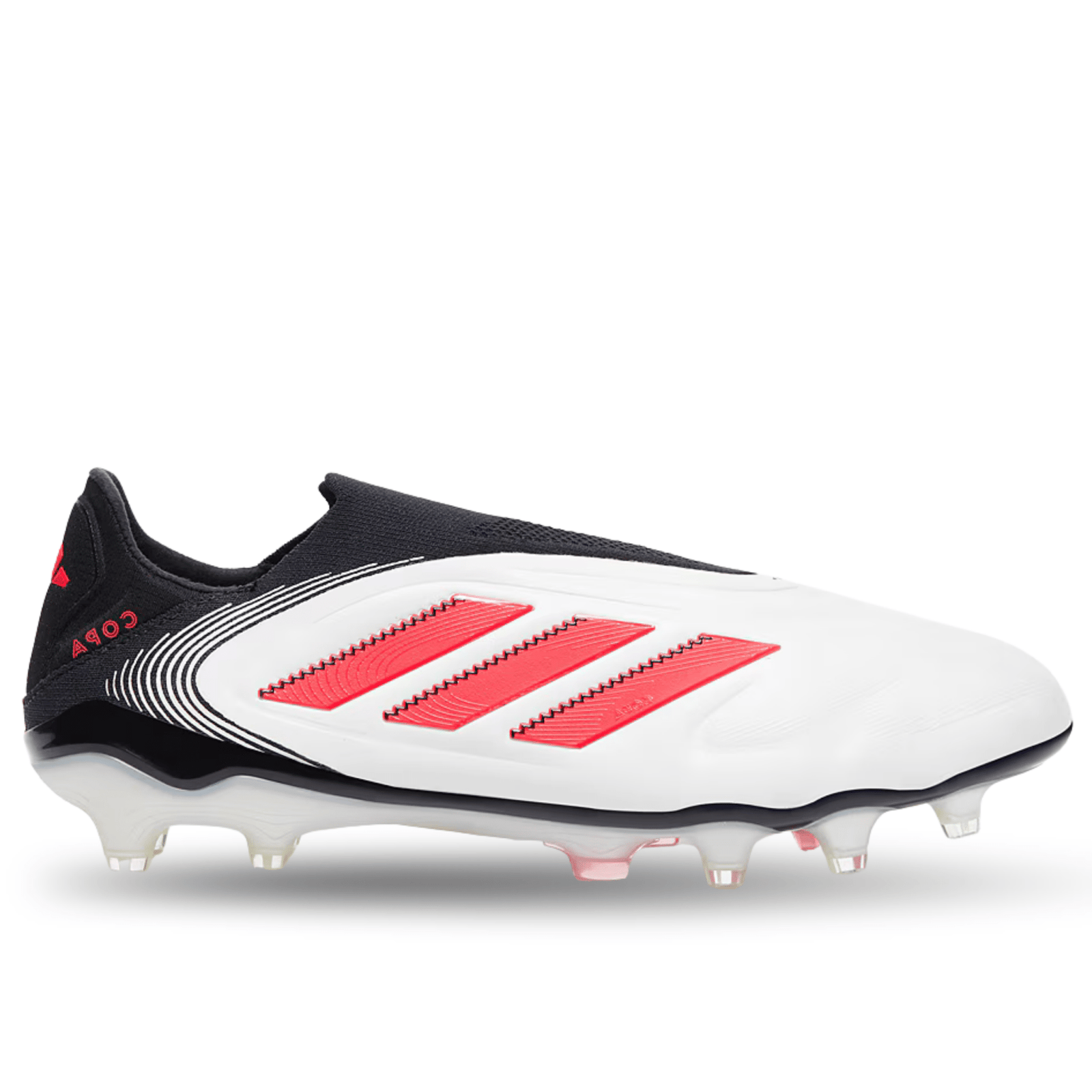 adidas Copa Pure III Elite Laceless FG Soccer Cleats (White/Lucid Red/Black) | SoccerWearhouse
