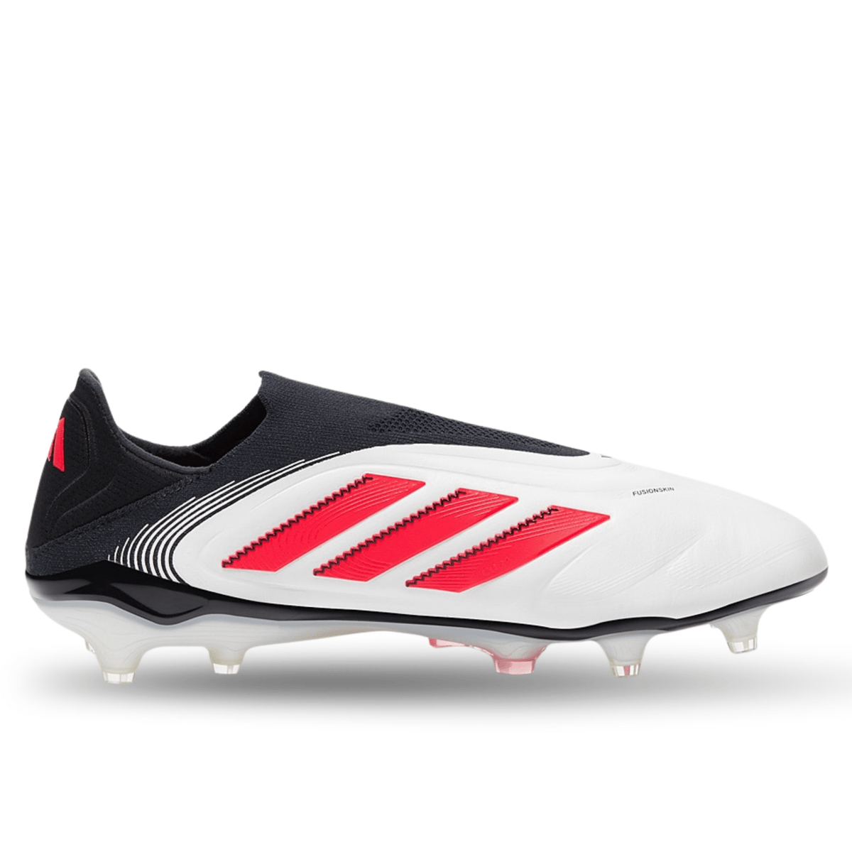adidas Copa Pure III Elite Laceless FG Soccer Cleats (White/Lucid Red/Black) | SoccerWearhouse