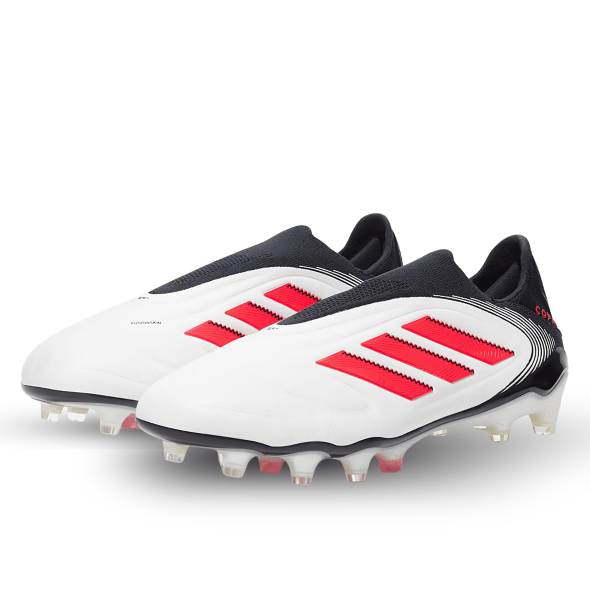 adidas Copa Pure III Elite Laceless FG Soccer Cleats (White/Lucid Red/Black) | SoccerWearhouse