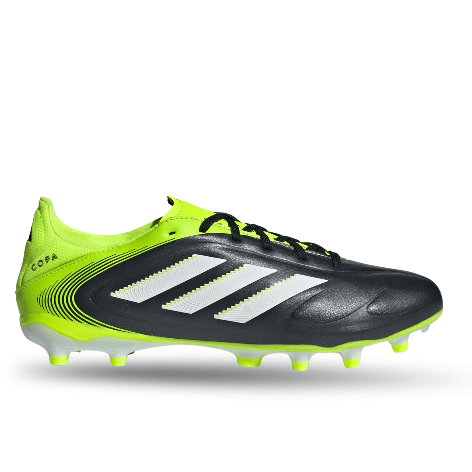 adidas Copa Pure III League FG/MG Soccer Cleats (Black/Lucid Lemon) | SoccerWearhouse