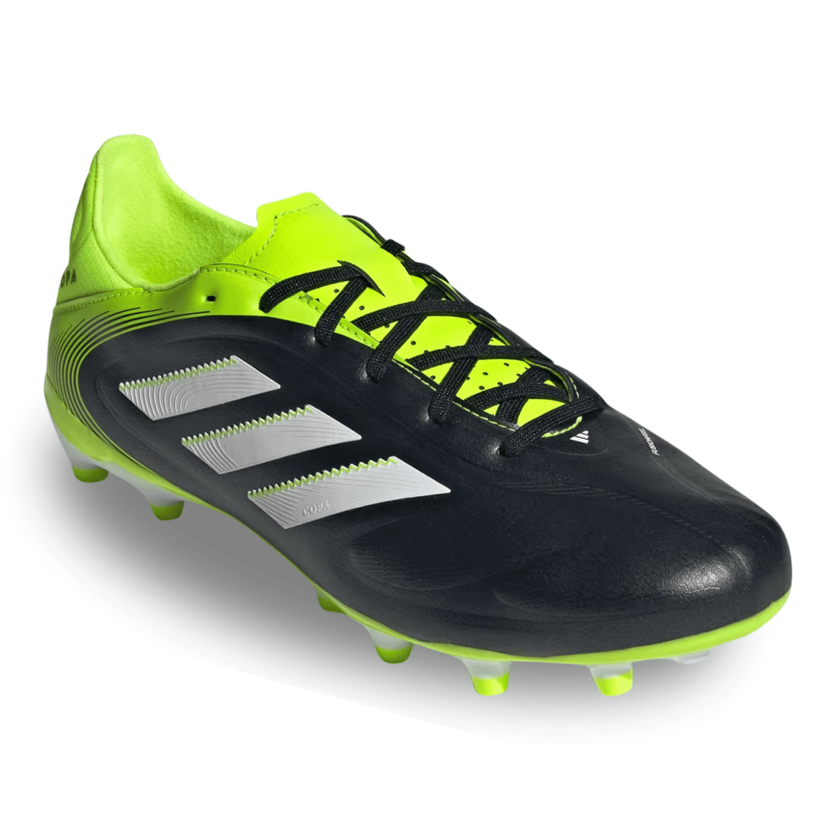 adidas Copa Pure III League FG/MG Soccer Cleats (Black/Lucid Lemon) | SoccerWearhouse