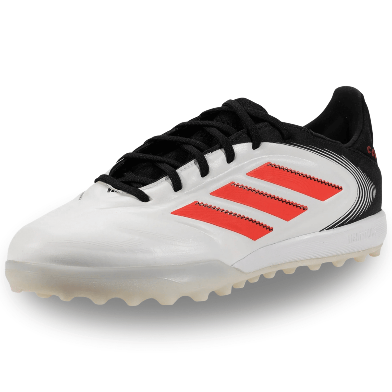adidas Copa Pure III Pro Turf Soccer Shoes (White/Lucid Red/Black) | SoccerWearhouse