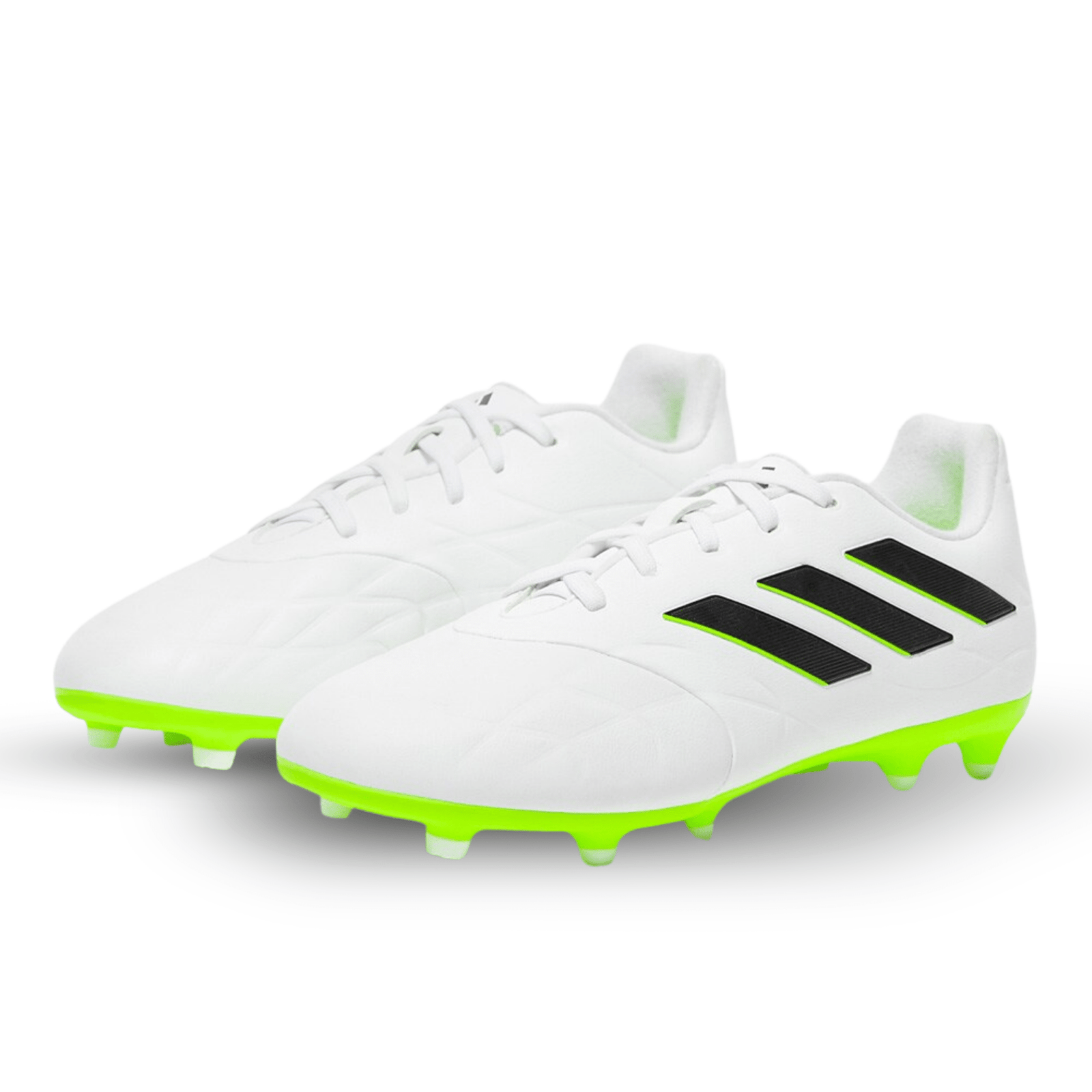 adidas Copa Pure.3 Firm Ground Soccer Cleats (White/Lucid Lemon) | SoccerWearhouse