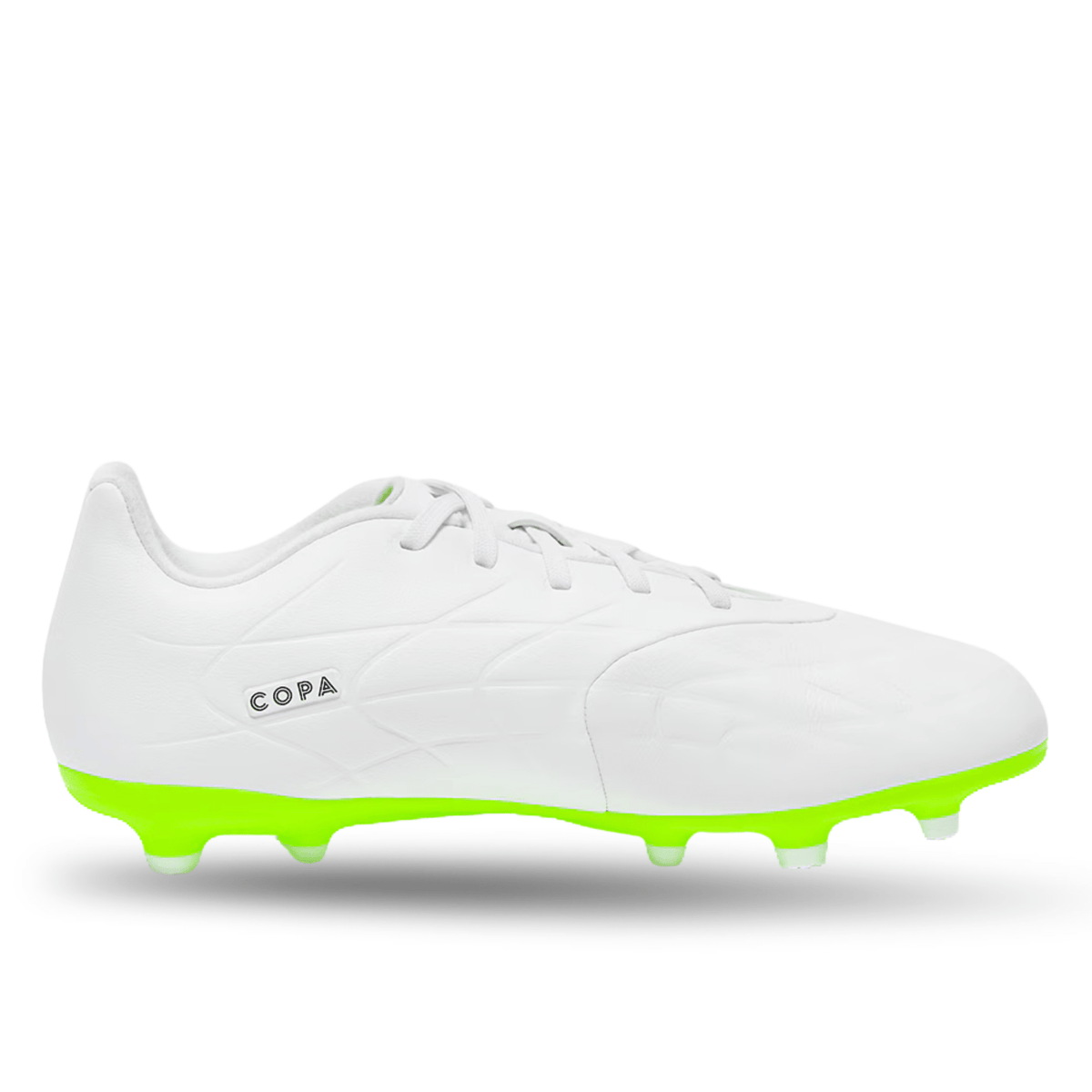 adidas Copa Pure.3 Firm Ground Soccer Cleats (White/Lucid Lemon) | SoccerWearhouse