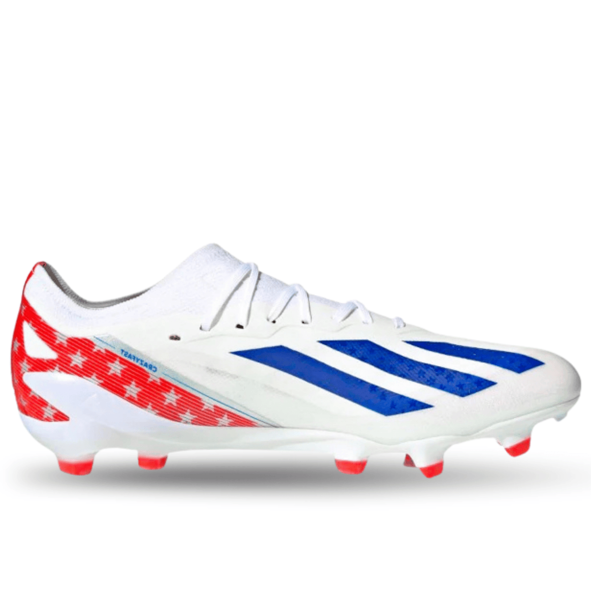 adidas Crazyfast USA.1 FG Soccer Cleats (White/Power Blue) | SoccerWearhouse