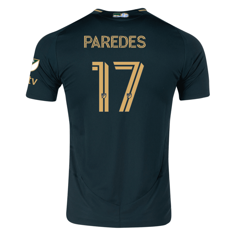 adidas Cristhian Paredes Portland Timbers Authentic Home Jersey w/ MLS & Apple Patch 25/26 (Green/Gold) | SoccerWearhouse