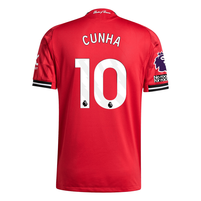 adidas Cunha Men's Manchester United Authentic Home Jersey 25/26 w/ NR