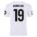 adidas D. Ceballos Real Madrid Authentic Home Jersey w/ La Liga Patches 24/25 (White/Black)