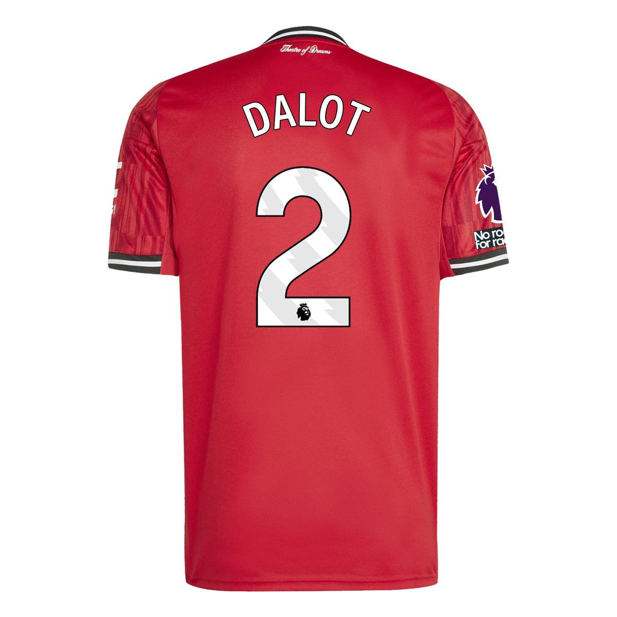 adidas Dalot Men's Manchester United Home Jersey 25/26 w/ EPL + NRFR Patches (Red) | SoccerWearhouse