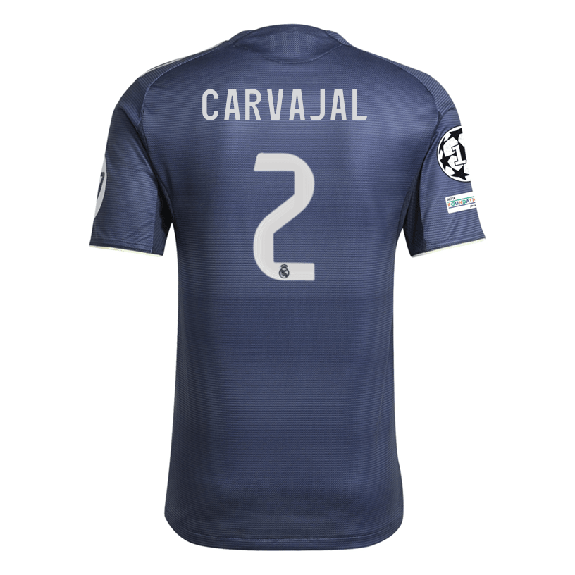 adidas Daniel Carvajal Ramos Real Madrid Authentic Away Jersey 25/26 w/ Champions League Patches (Legend Ink) | SoccerWearhouse