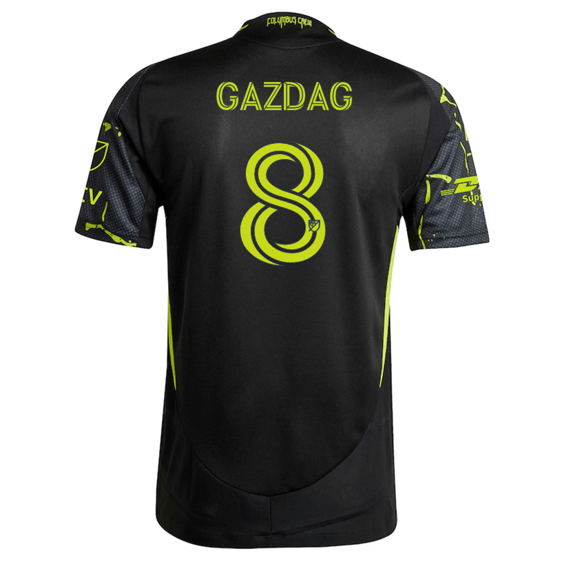 adidas Dániel Gazdag Columbus Crew Authentic Away Jersey w/ MLS Patches 25/26 (Black/Yellow) | SoccerWearhouse