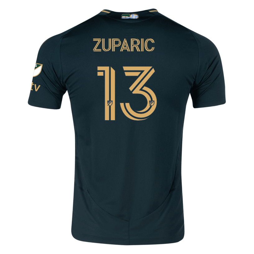 adidas Dario Zuparic Portland Timbers Authentic Home Jersey w/ MLS & Apple Patch 25/26 (Green/Gold) | SoccerWearhouse
