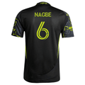 adidas Darlington Nagbe Columbus Crew Authentic Away Jersey w/ MLS Patches 25/26 (Black/Yellow)