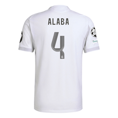 adidas David Alaba Real Madrid 25/26 Home Jersey w/ Champions League P