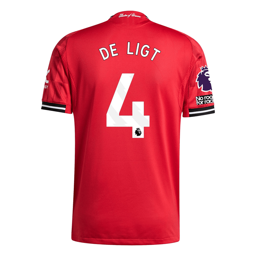 adidas De Ligt Men's Manchester United Authentic Home Jersey 25/26 w/ NRFR + EPL Patch (Red) (Copy) | SoccerWearhouse