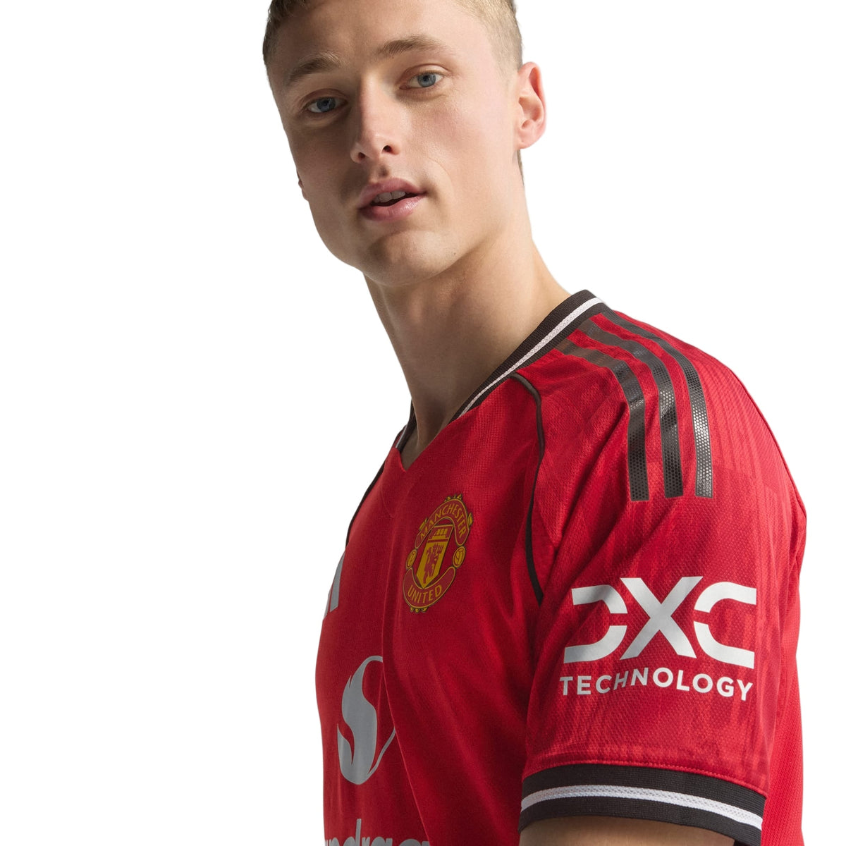 adidas De Ligt Men's Manchester United Authentic Home Jersey 25/26 w/ NRFR + EPL Patch (Red) (Copy) | SoccerWearhouse