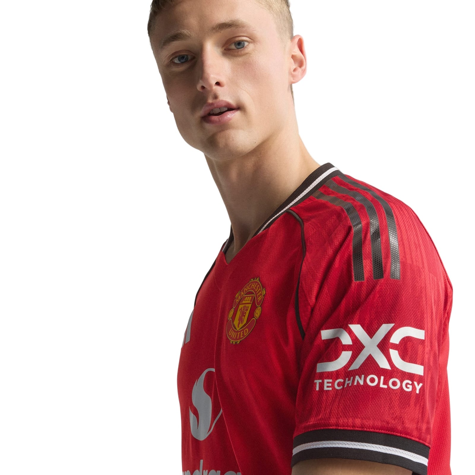 adidas De Ligt Men's Manchester United Authentic Home Jersey 25/26 w/ NRFR + EPL Patch (Red) (Copy) | SoccerWearhouse