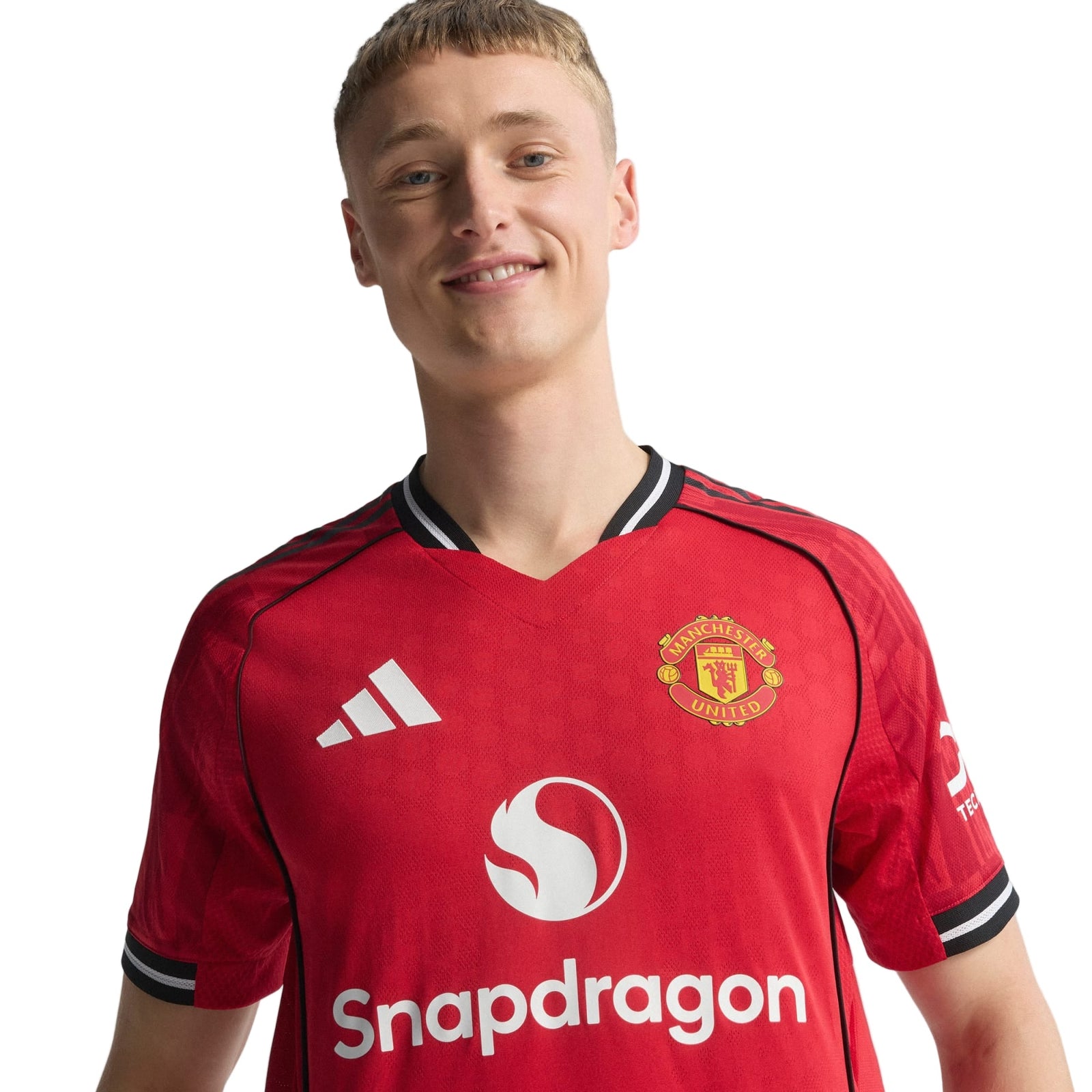 adidas De Ligt Men's Manchester United Authentic Home Jersey 25/26 w/ NRFR + EPL Patch (Red) (Copy) | SoccerWearhouse