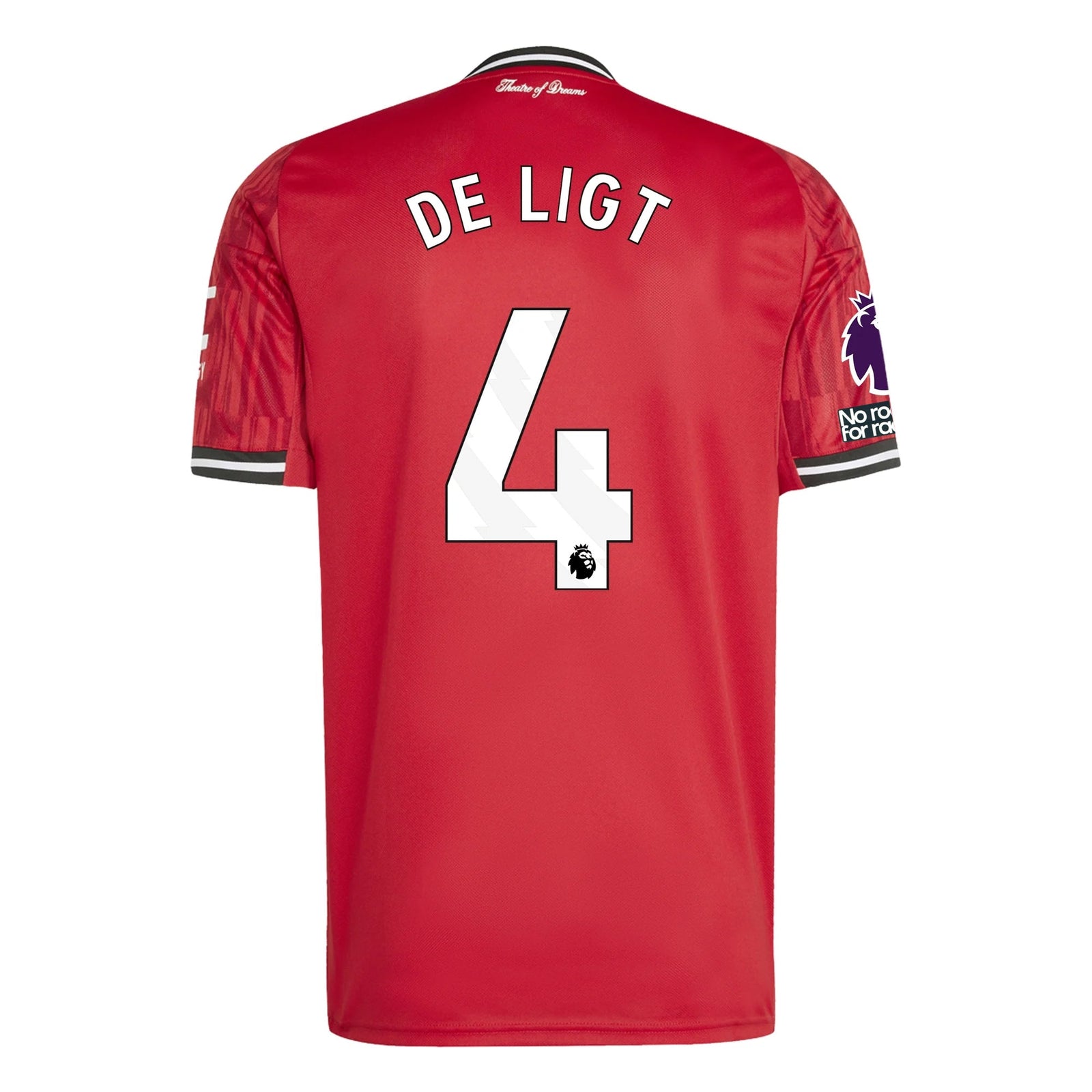 adidas De Ligt Men's Manchester United Home Jersey 25/26 w/ EPL + NRFR Patches (Red) | SoccerWearhouse