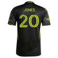 adidas Derrick Jones Columbus Crew Authentic Away Jersey w/ MLS Patches 25/26 (Black/Yellow)