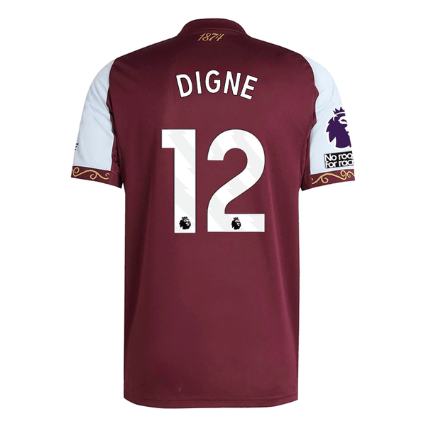 adidas Digne Men's Aston Villa Home Jersey 25/26 w/ NRFR + EPL Patches