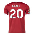 adidas Diogo Jota Men's Liverpool Home Jersey 25/26 w/ NRFR + EPL Champions Patch (Strawberry Red)