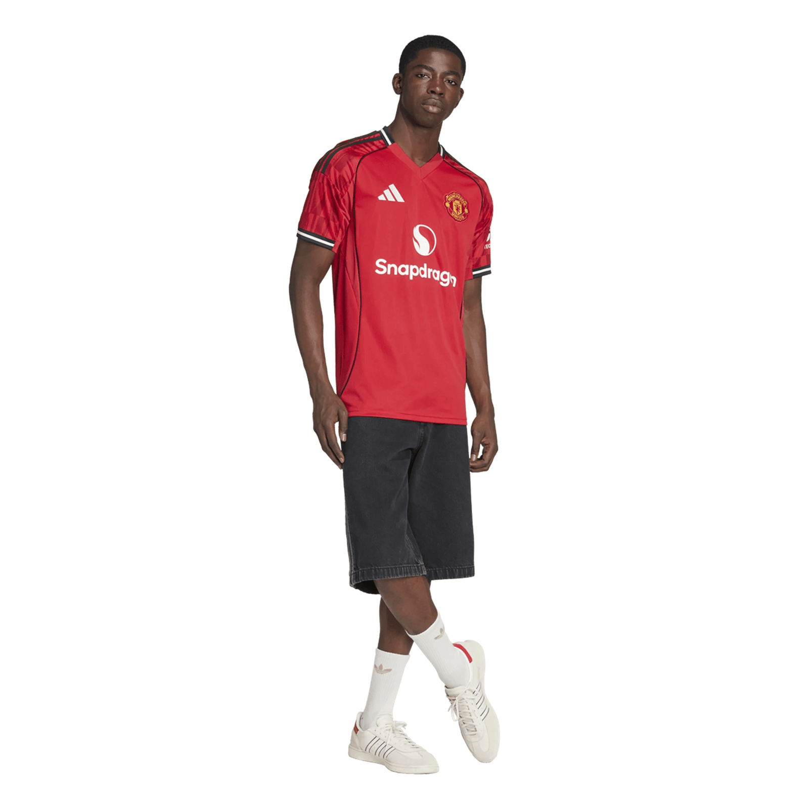 adidas Dorgu Men's Manchester United Home Jersey 25/26 w/ EPL + NRFR Patches (Red) | SoccerWearhouse