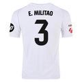 adidas E. Militão Real Madrid Authentic Home Jersey w/ La Liga Patches 24/25 (White/Black)