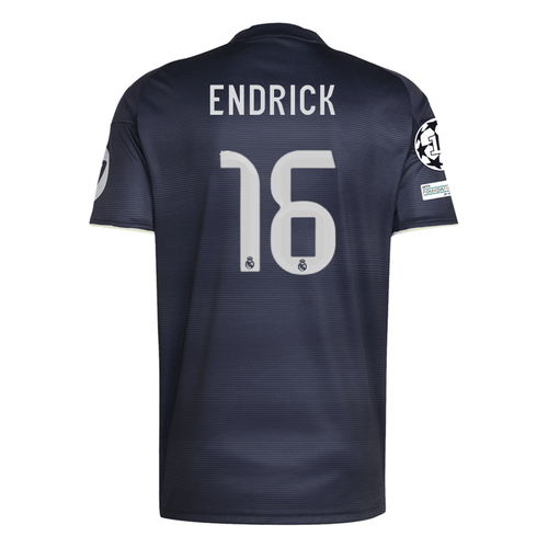 adidas Endrick Real Madrid 25/26 Away Jersey w/ Champions League Patches (Legend Ink) - M