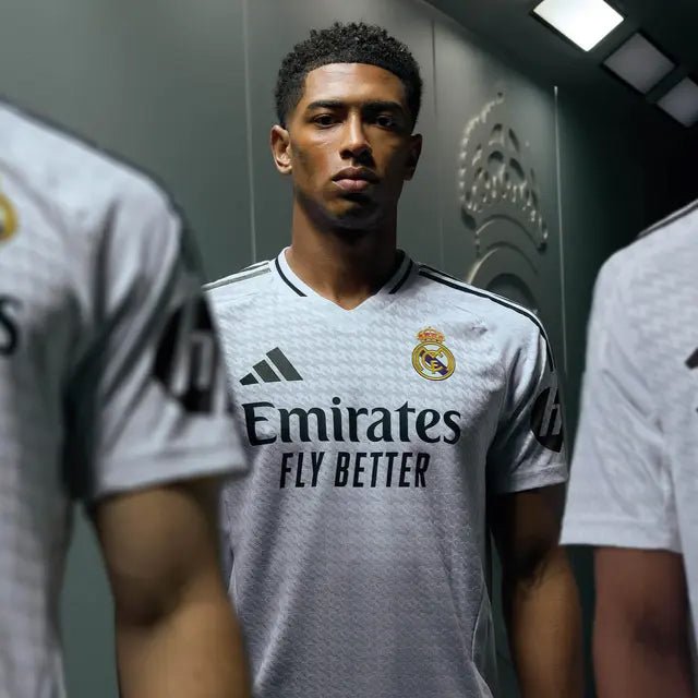 adidas Endrick Real Madrid Authentic Home Jersey w/ La Liga Patches 24/25 (White/Black) | SoccerWearhouse