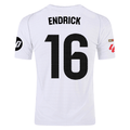 adidas Endrick Real Madrid Authentic Home Jersey w/ La Liga Patches 24/25 (White/Black)