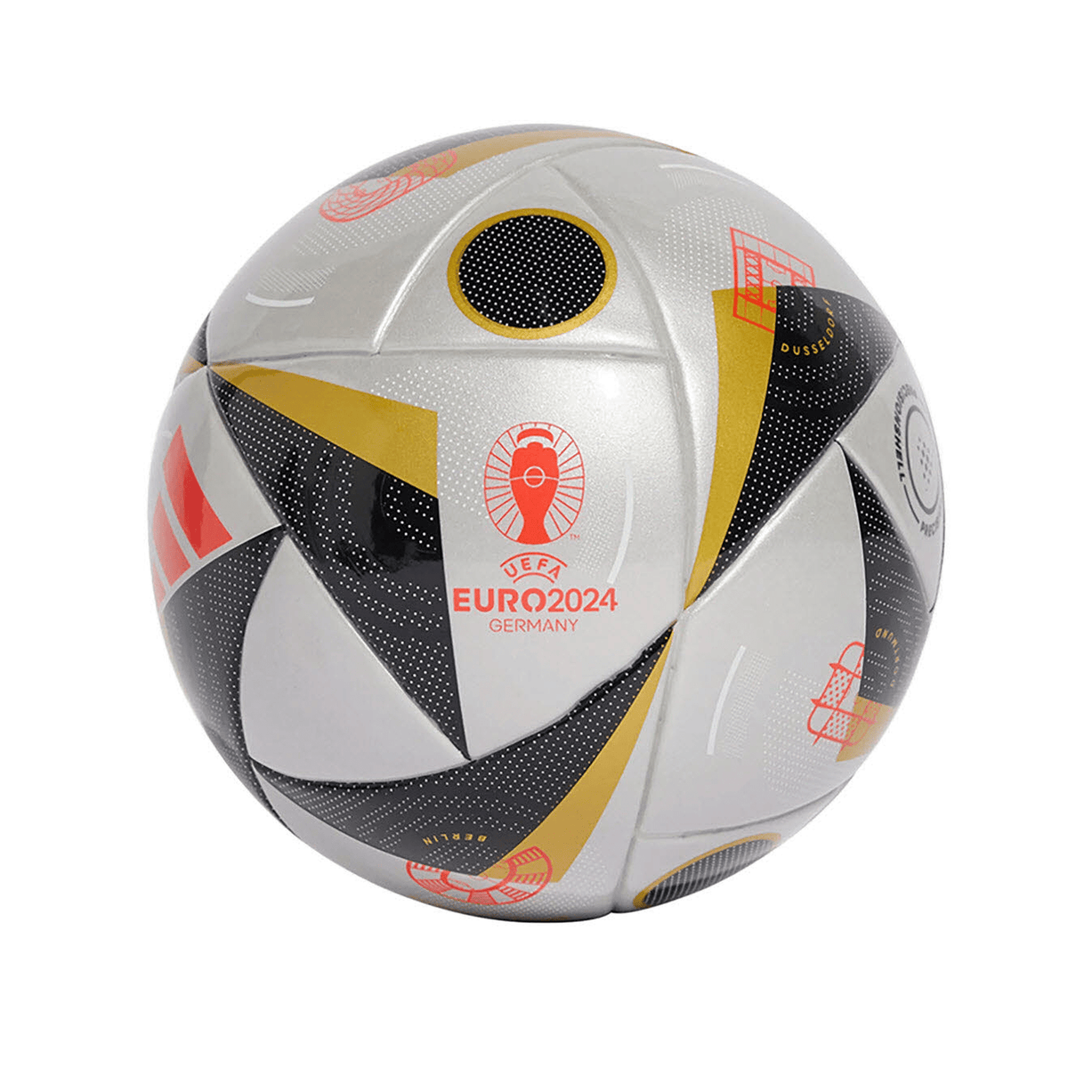 adidas Euro 2024 Final Mini Ball (Silver Metallic/Solar Red) | SoccerWearhouse