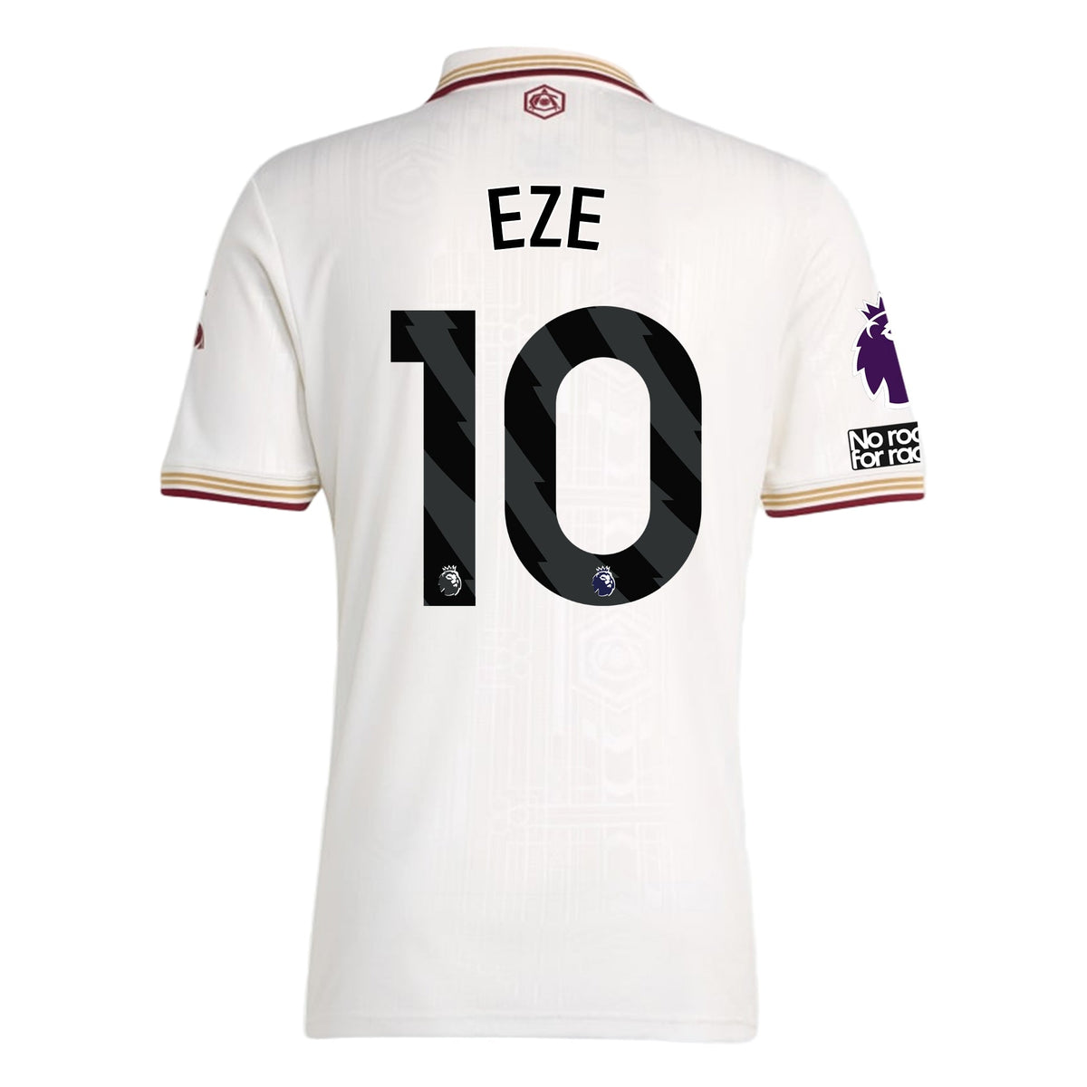 adidas Eze Men's Arsenal FC Third Jersey 25/26 w/ NRFR + EPL Patches (White/Burgundy) | SoccerWearhouse