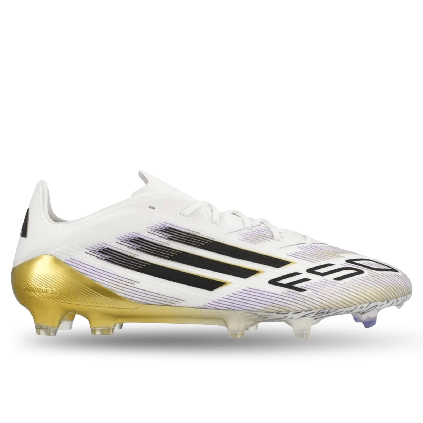 adidas F50 Elite Firm Ground Soccer Cleats (White/Black/Gold Metallic) | SoccerWearhouse