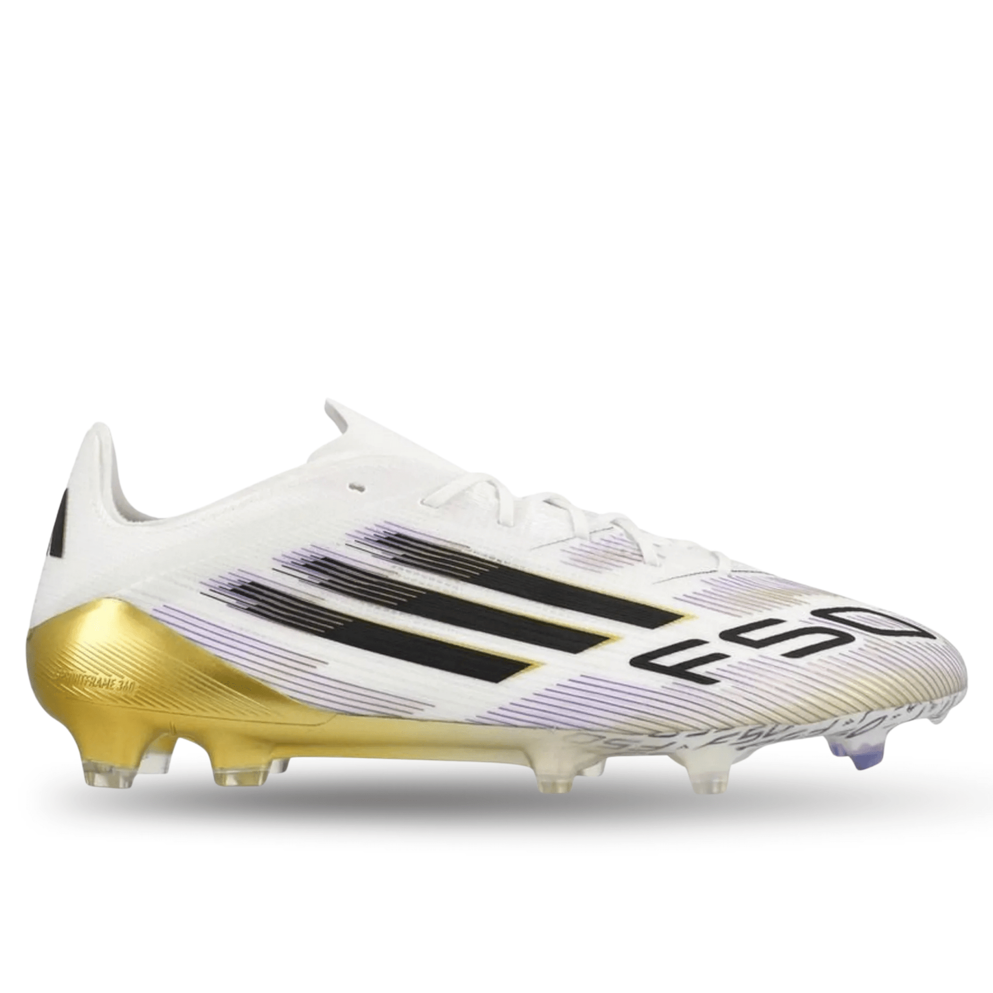 adidas F50 Elite Firm Ground Soccer Cleats (White/Black/Gold Metallic)