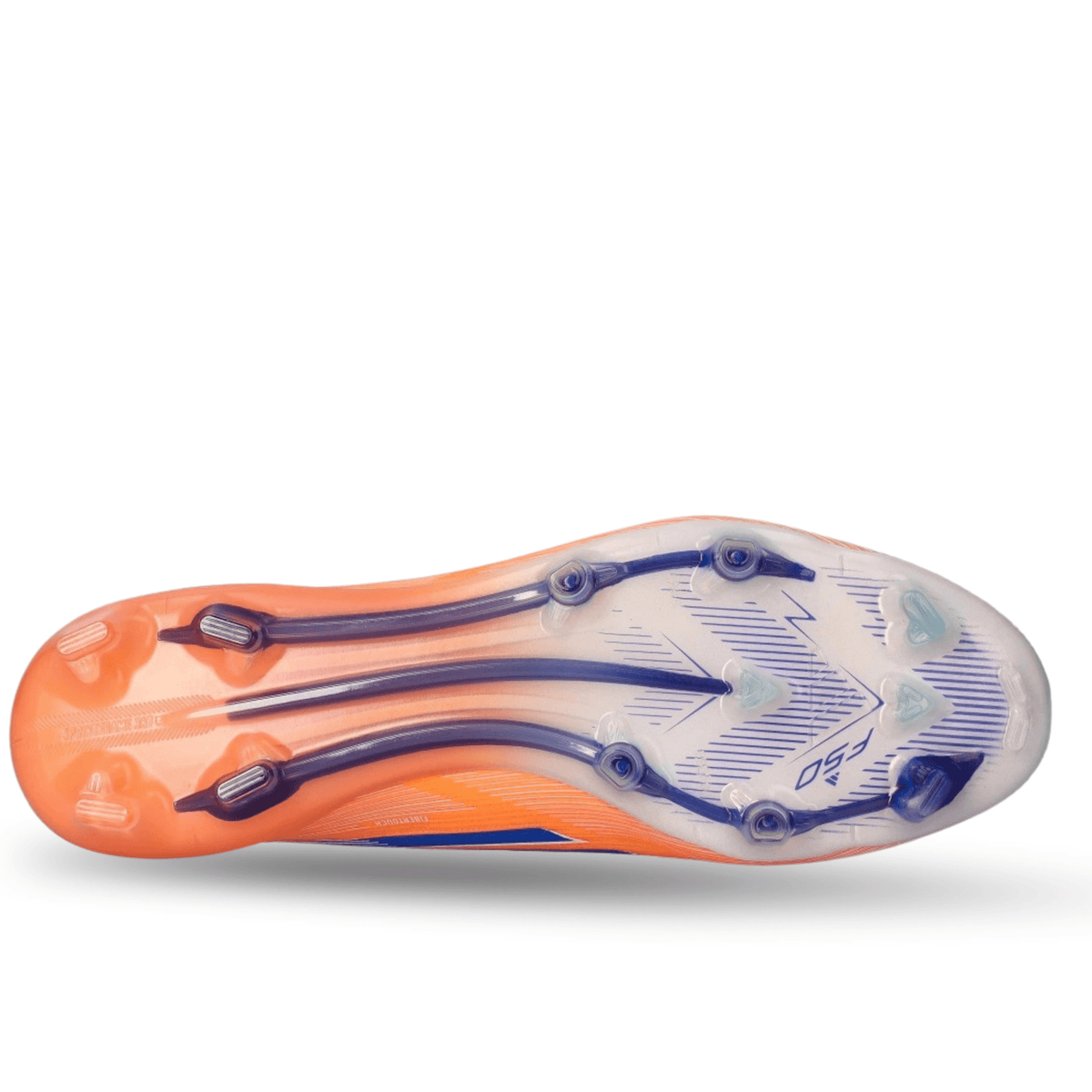 adidas F50 Elite Lace Less Firm Ground Soccer Cleats (Orange/Lucid Blue/White) | SoccerWearhouse