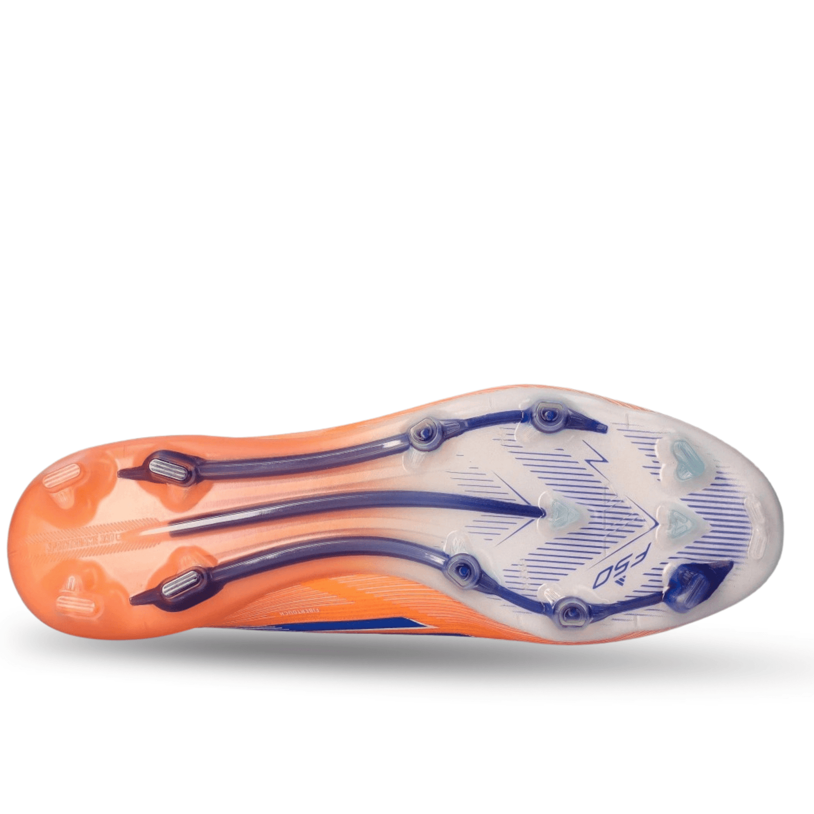 adidas F50 Elite Lace Less Firm Ground Soccer Cleats (Orange/Lucid Blue/White) | SoccerWearhouse