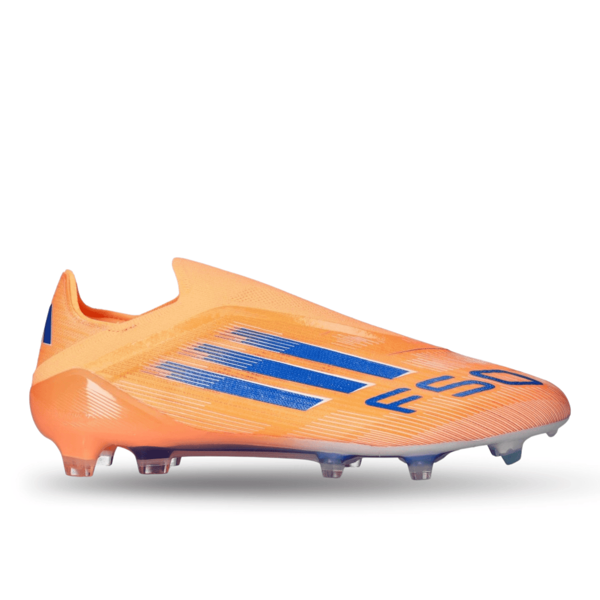 adidas F50 Elite Lace Less Firm Ground Soccer Cleats (Orange/Lucid Blue/White) | SoccerWearhouse