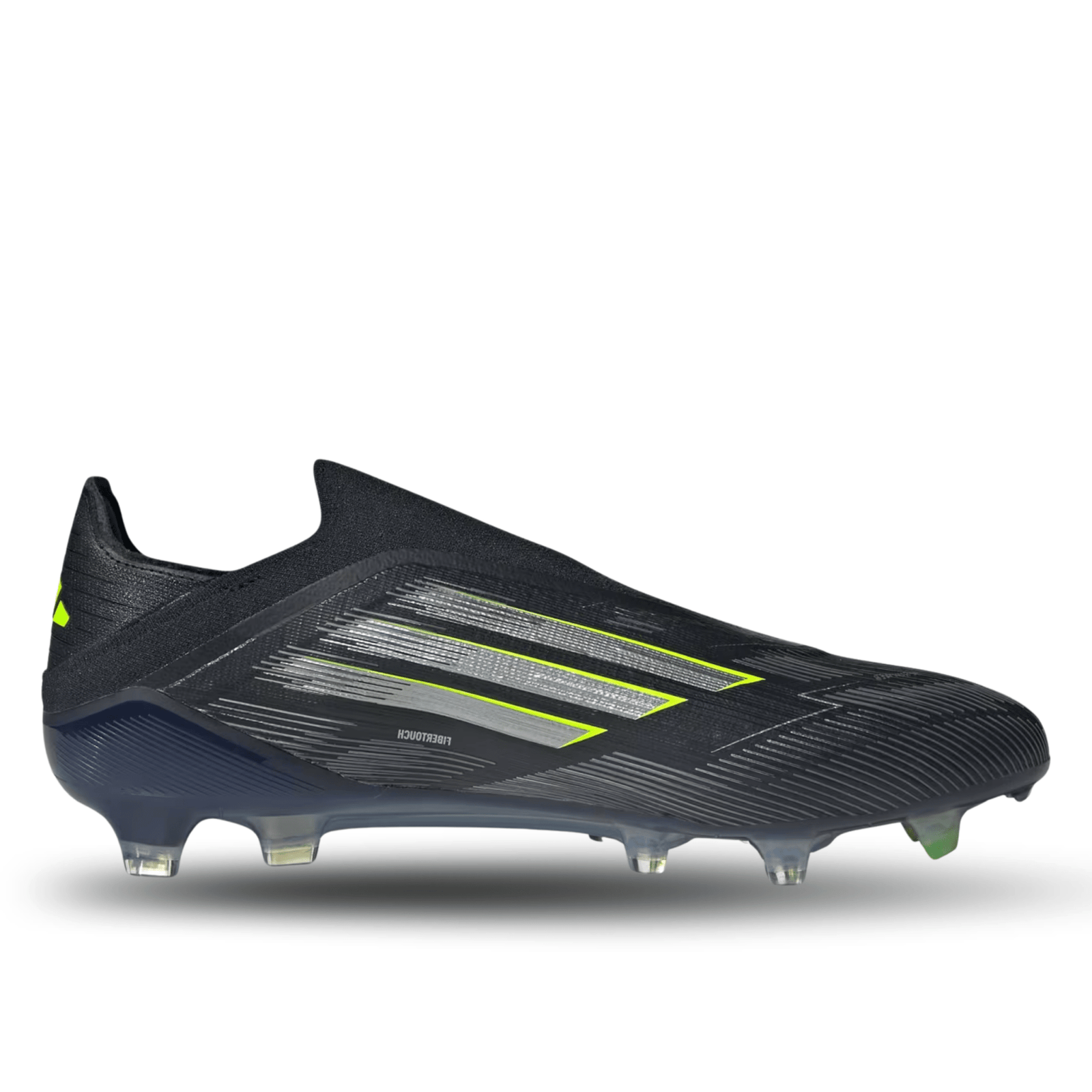 adidas F50 Elite Laceless Firm Ground Soccer Cleats (Black/Iron Metallic/Lucid Lemon) | SoccerWearhouse